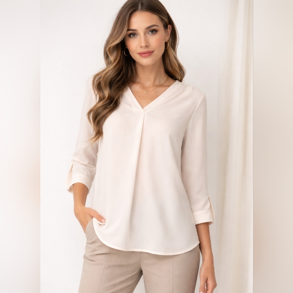 Sz 1x! *NWTs* Anne Klein Elegant Ivory Blouse